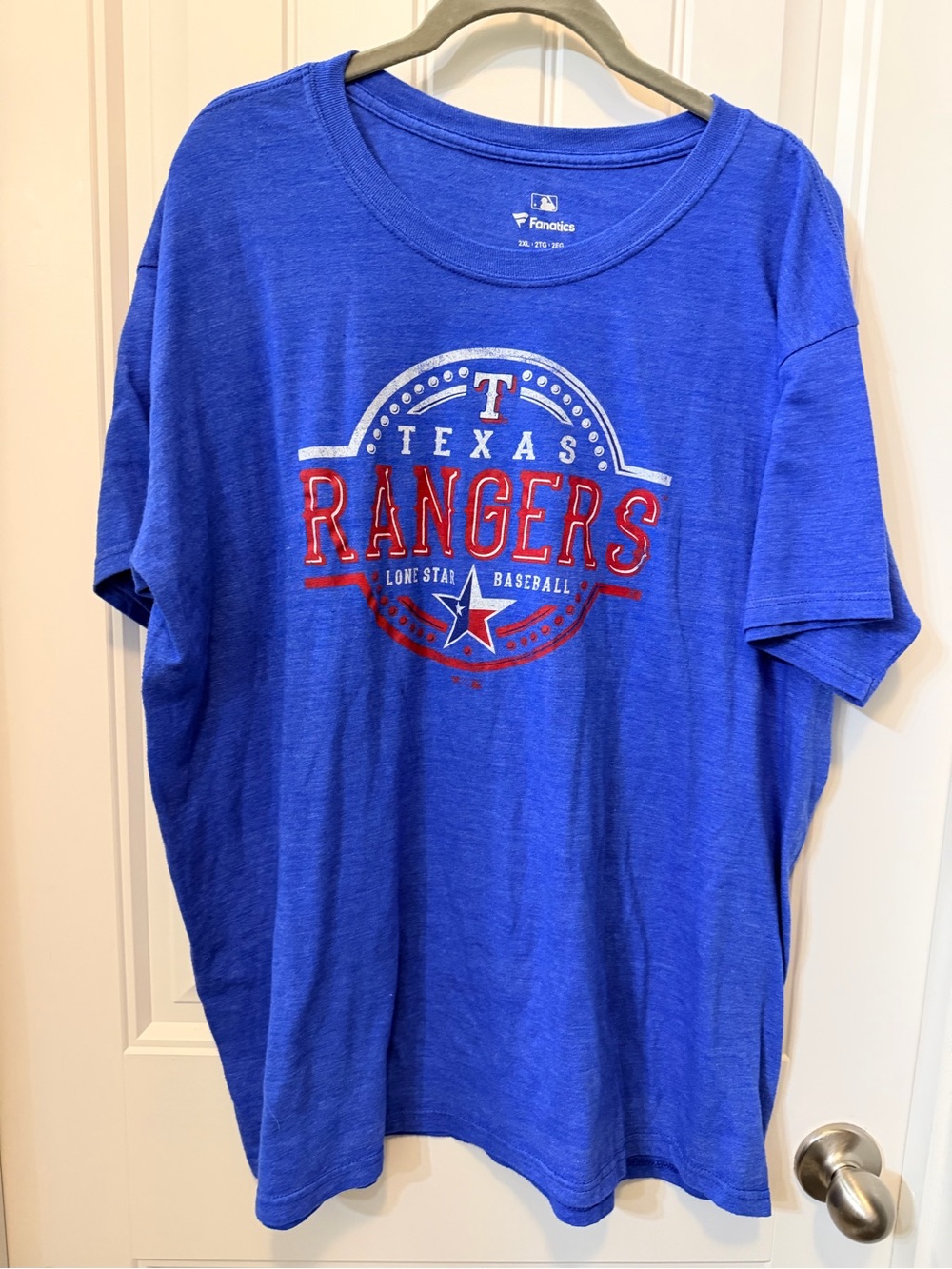 Fanatics Royal Blue Texas Rangers Crew Neck Tee with White Logo